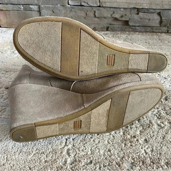 Toms Desert Tan Wedge Suede Leather Booties Ankle Boots Zip Up: 10 - Picture 10 of 10